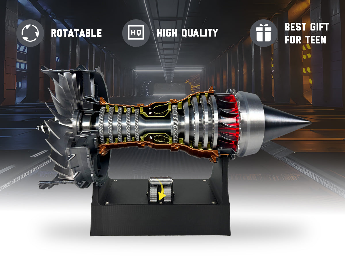 Jet Engine Model Kit, TR900 Turbofan Aircraft Engine Model 3D Printing Toy for Teen(Rotatable)