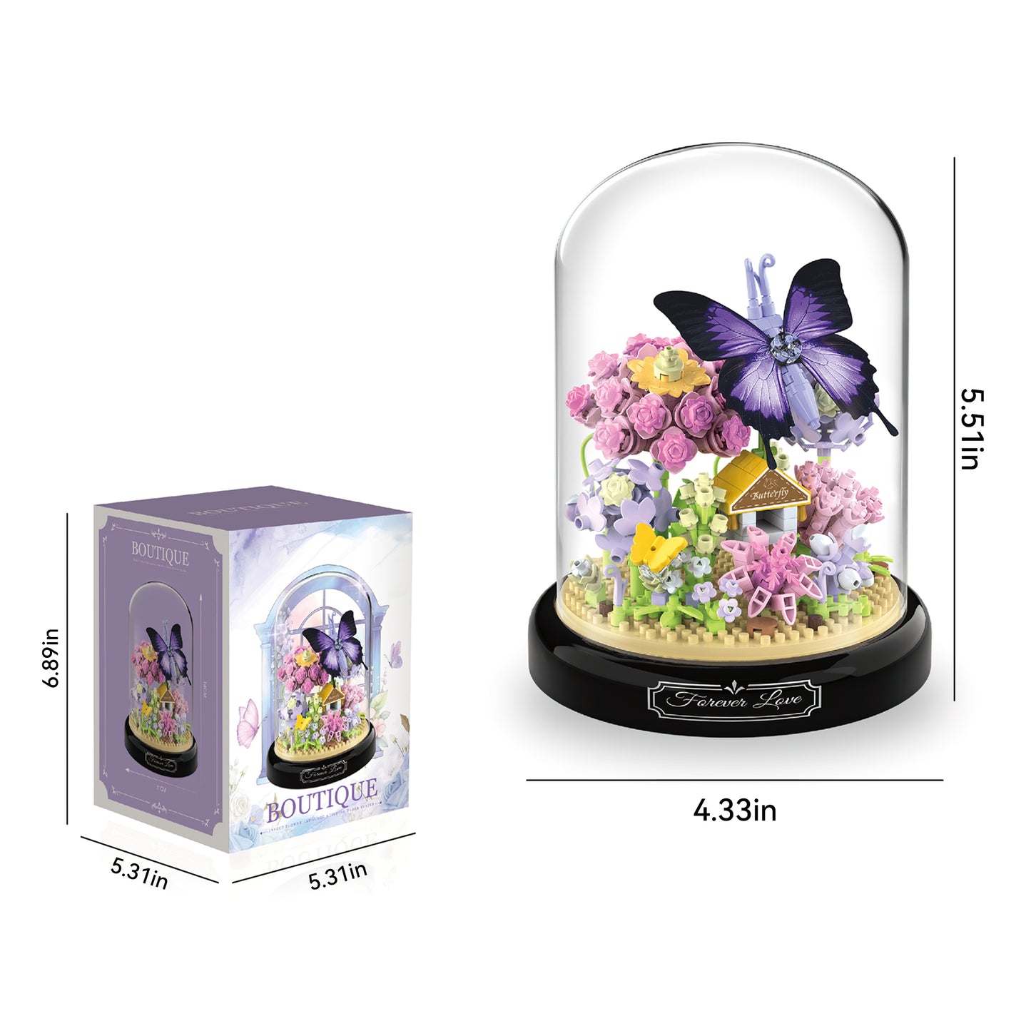 Flower Butterfly Bouquet Building Block Set