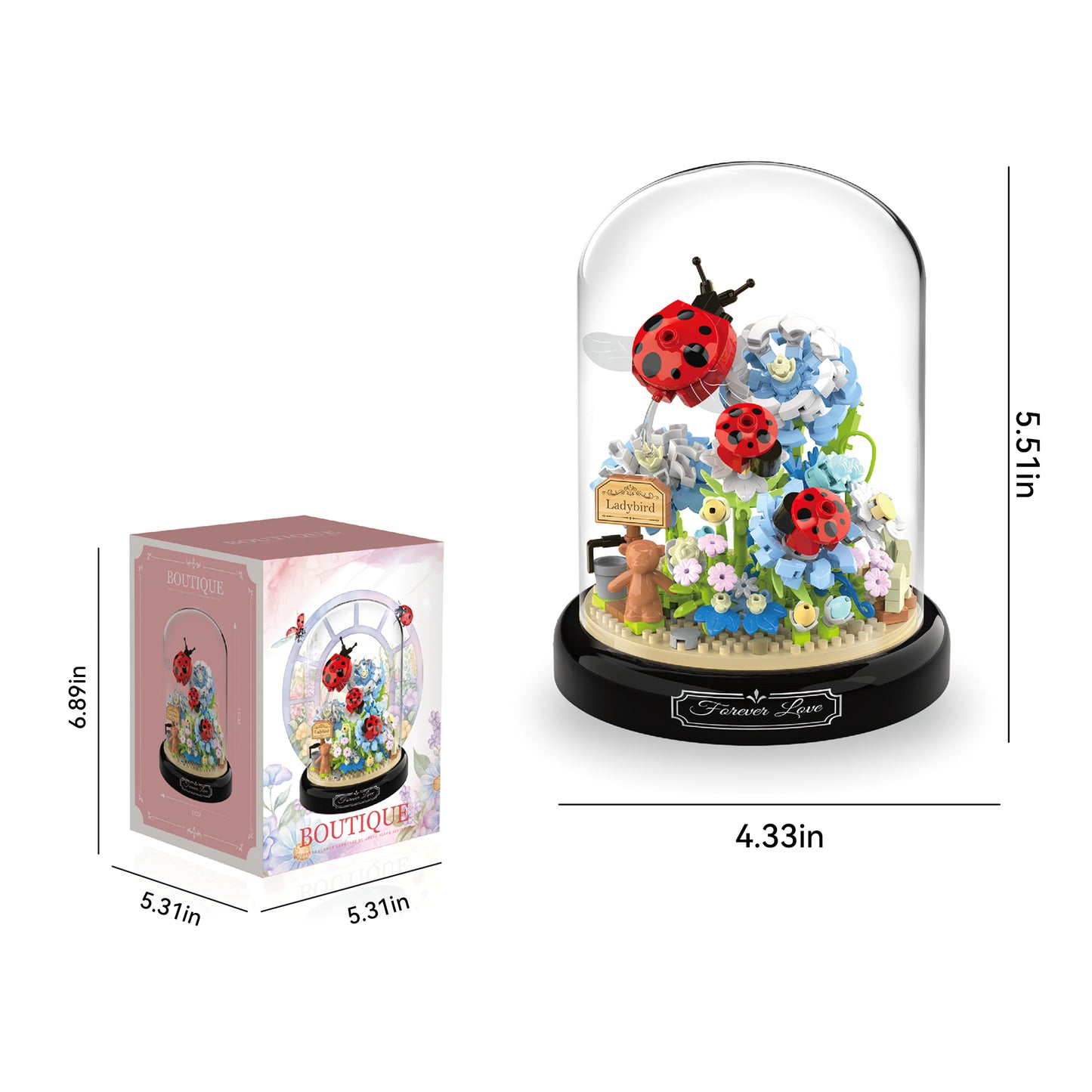 Flower Ladybug Bouquet Building Block Set