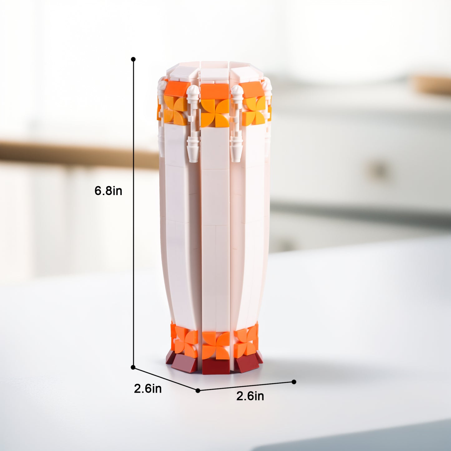 Orange Flower Vase Building Block Set