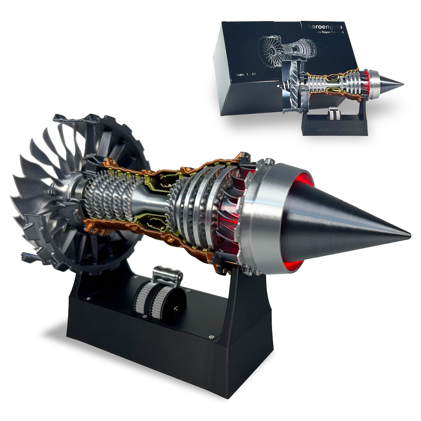 Jet Engine Model Kit, TR900 Turbofan Aircraft Engine Model 3D Printing Toy for Teen(Rotatable)