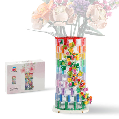 Transparent Flower Vase Building Block Set