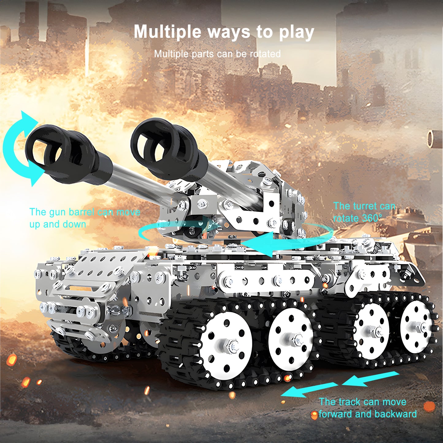 3D Metal Puzzle Tank Model Building Set (Double-Barreled)