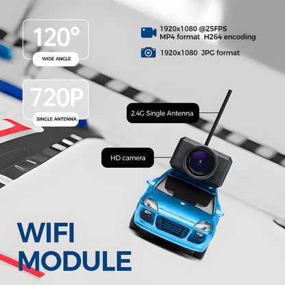 FPV RC Car, 1/64 Mini Remote Control Drift Car with HD Camera for Adult-Blue