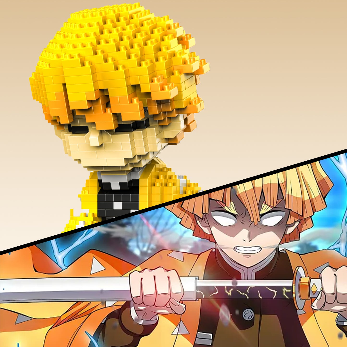 Anime Zenitsu Agatsuma Figure Building Set