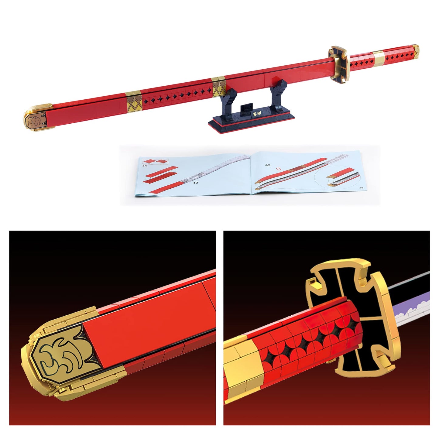 Anime Zoro Sandai Kitetsu Yamato Sword Building Block Set