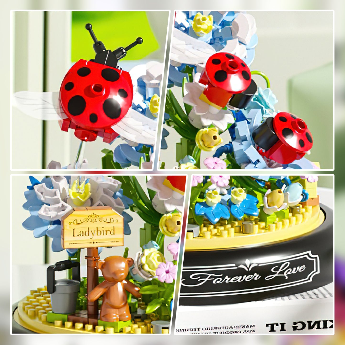 Flower Ladybug Bouquet Building Block Set