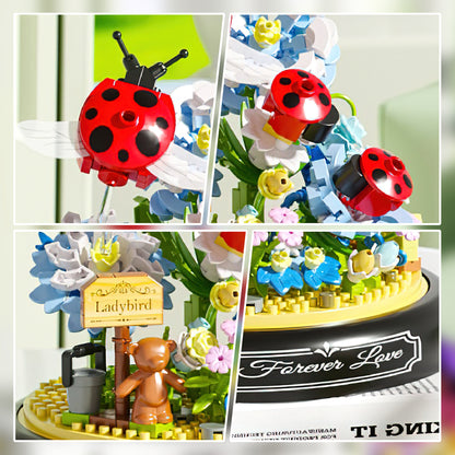 Flower Ladybug Bouquet Building Block Set