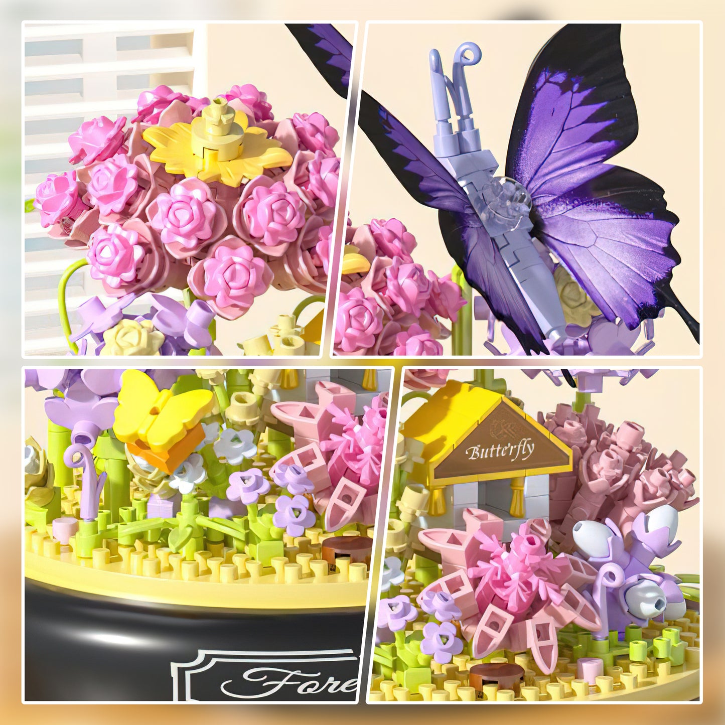 Flower Butterfly Bouquet Building Block Set