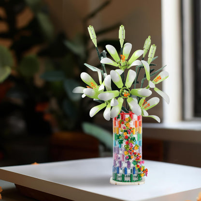 Transparent Flower Vase Building Block Set