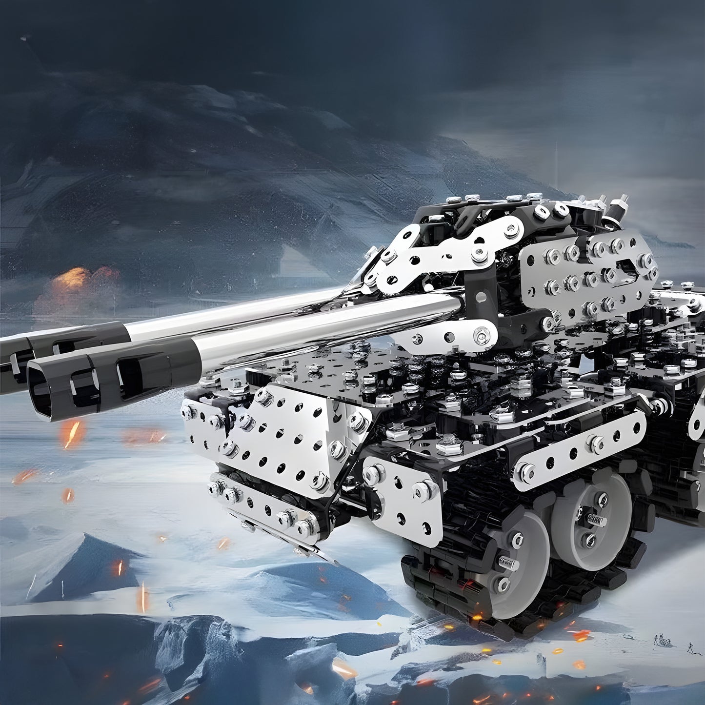 3D Metal Puzzle Tank Model Building Set (Double-Barreled)