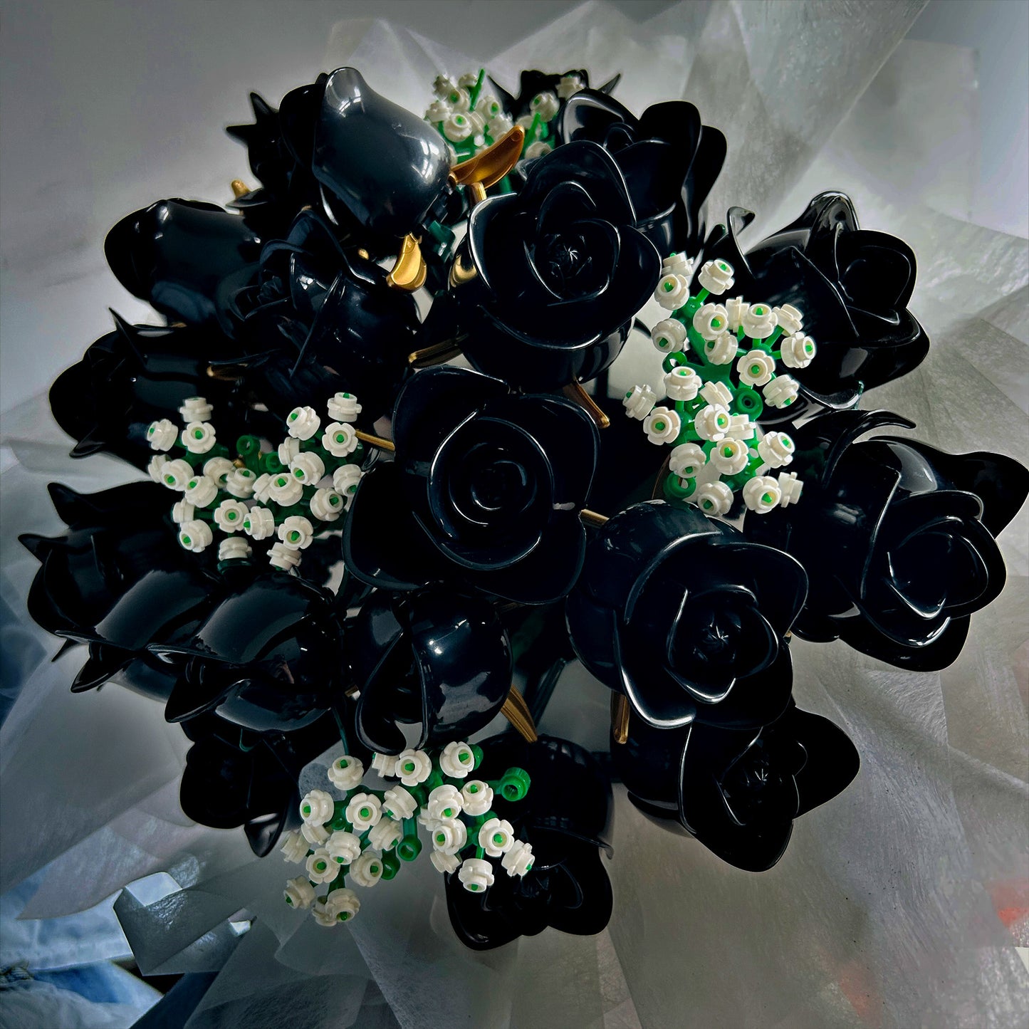 Black Rose Bouquet Building Block Set Toy-660PCS