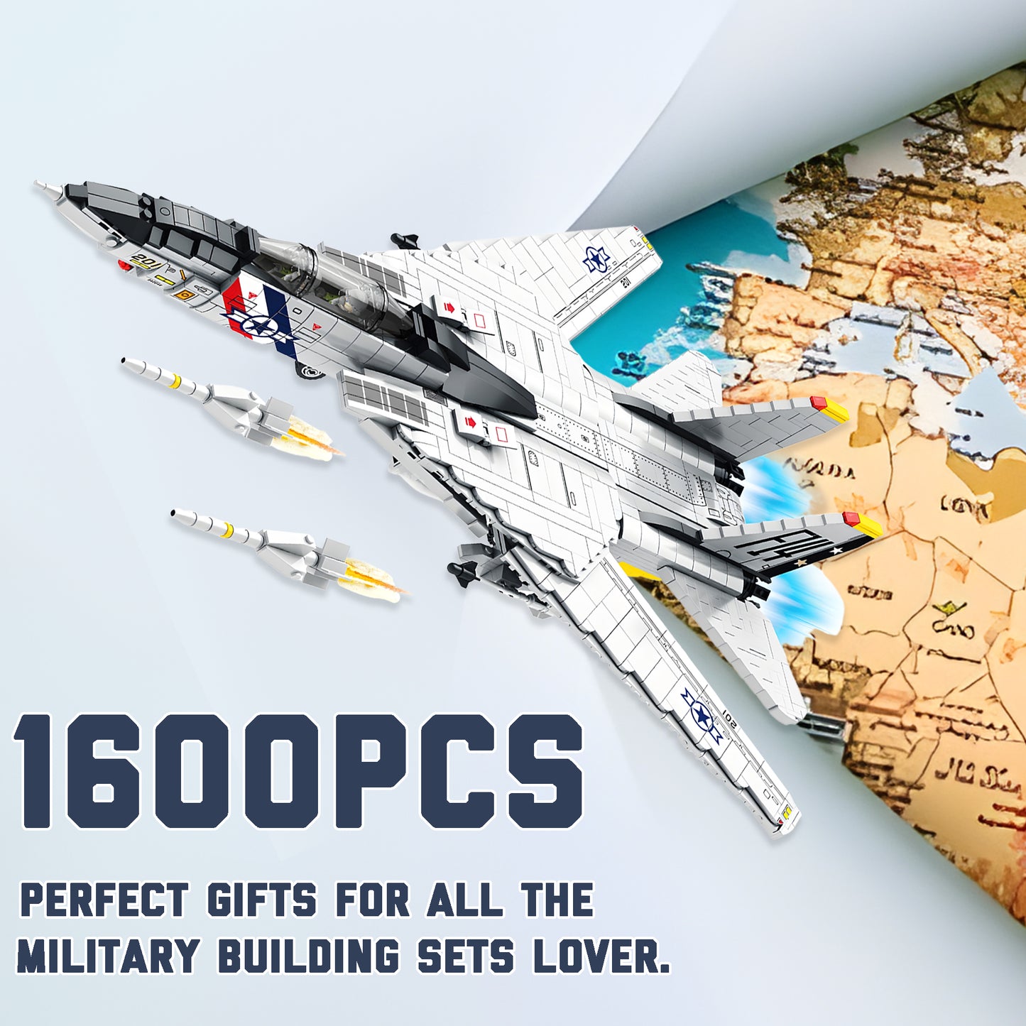 F-14 Jet Fighter Plane Tomcat Military Building Set