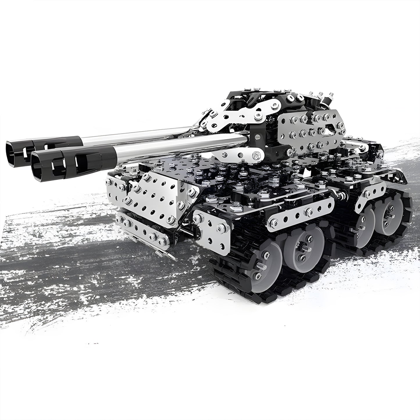 3D Metal Puzzle Tank Model Building Set (Double-Barreled)