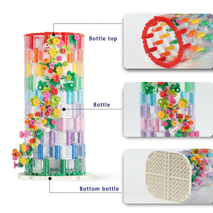 Transparent Flower Vase Building Block Set