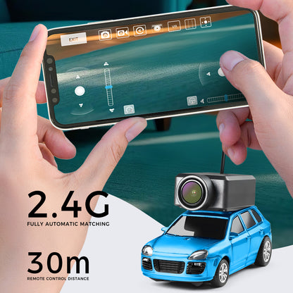FPV RC Car, 1/64 Mini Remote Control Drift Car with HD Camera for Adult-Blue