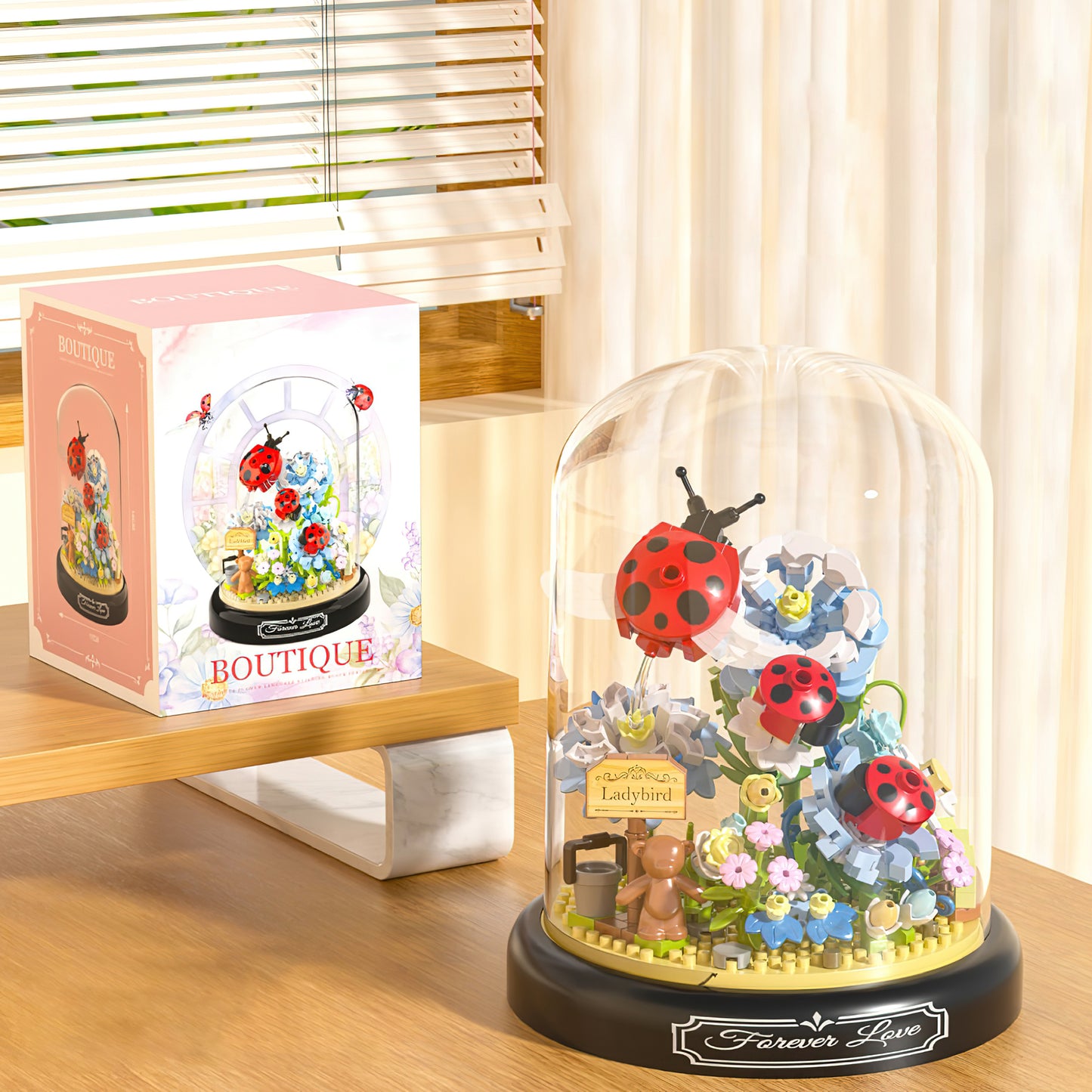 Flower Ladybug Bouquet Building Block Set