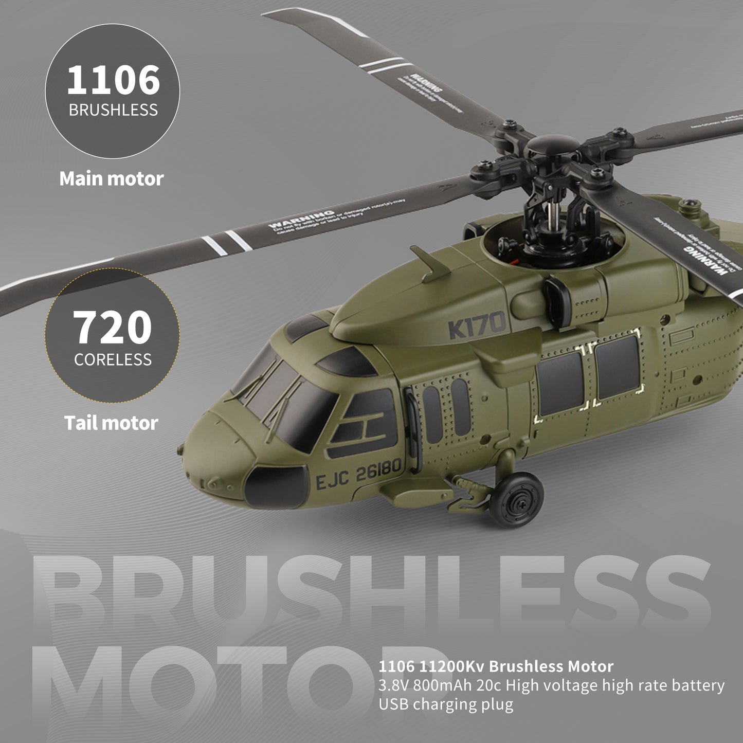 K170 RC Helicopter, UH60L Remote Contro Helicopter Model Plane Toy for Men