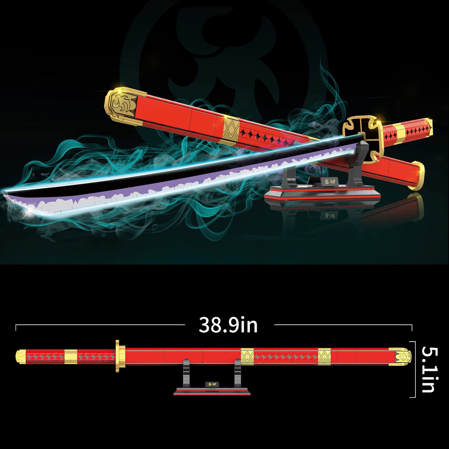 Anime Zoro Sandai Kitetsu Yamato Sword Building Block Set
