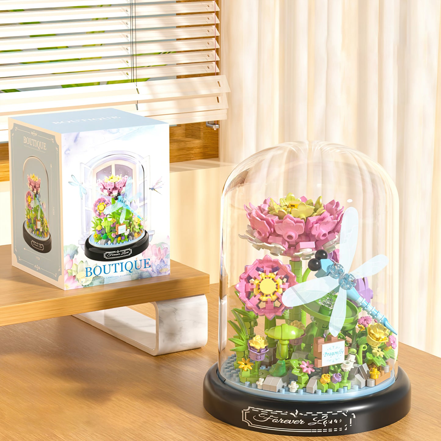 Flower Dragonfly Bouquet Building Block Set