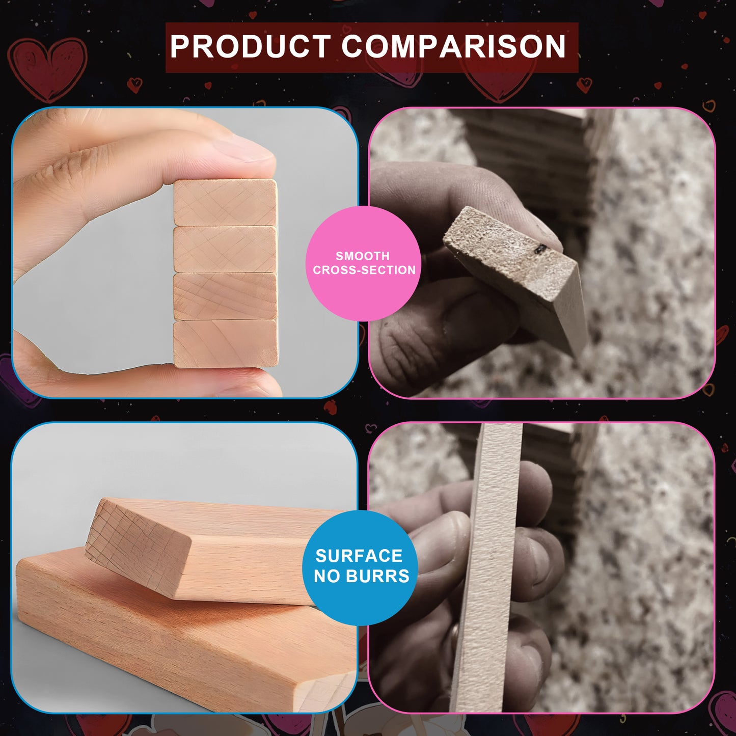 Fun Stacking Block Tower Game, Romantic Couples' Game Wooden Toy for Date Night-48pcs