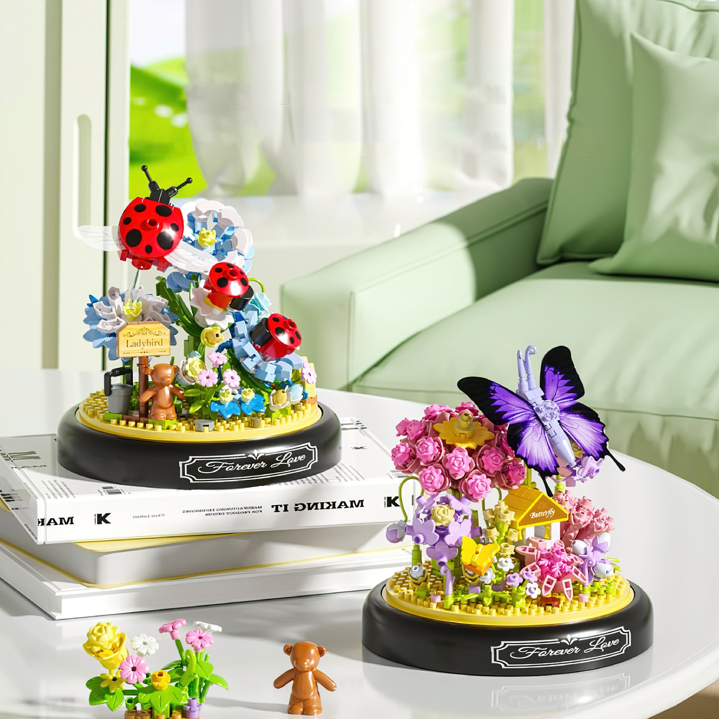 Flower Ladybug Bouquet Building Block Set