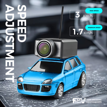 FPV RC Car, 1/64 Mini Remote Control Drift Car with HD Camera for Adult-Blue
