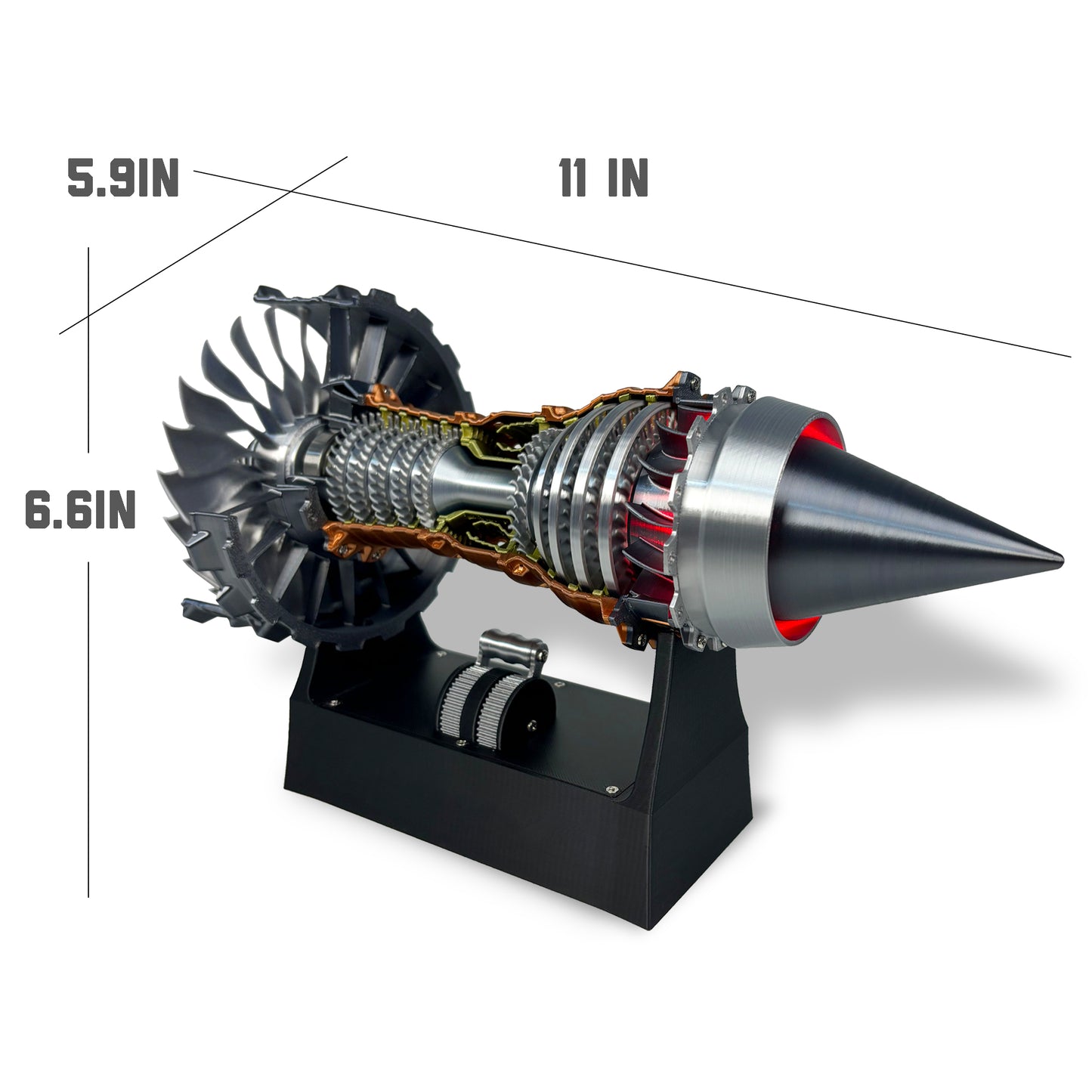 Jet Engine Model Kit, TR900 Turbofan Aircraft Engine Model 3D Printing Toy for Teen(Rotatable)