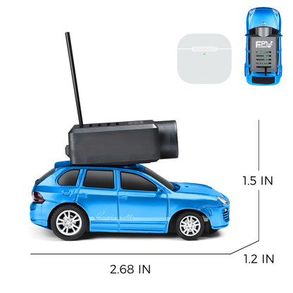 FPV RC Car, 1/64 Mini Remote Control Drift Car with HD Camera for Adult-Blue