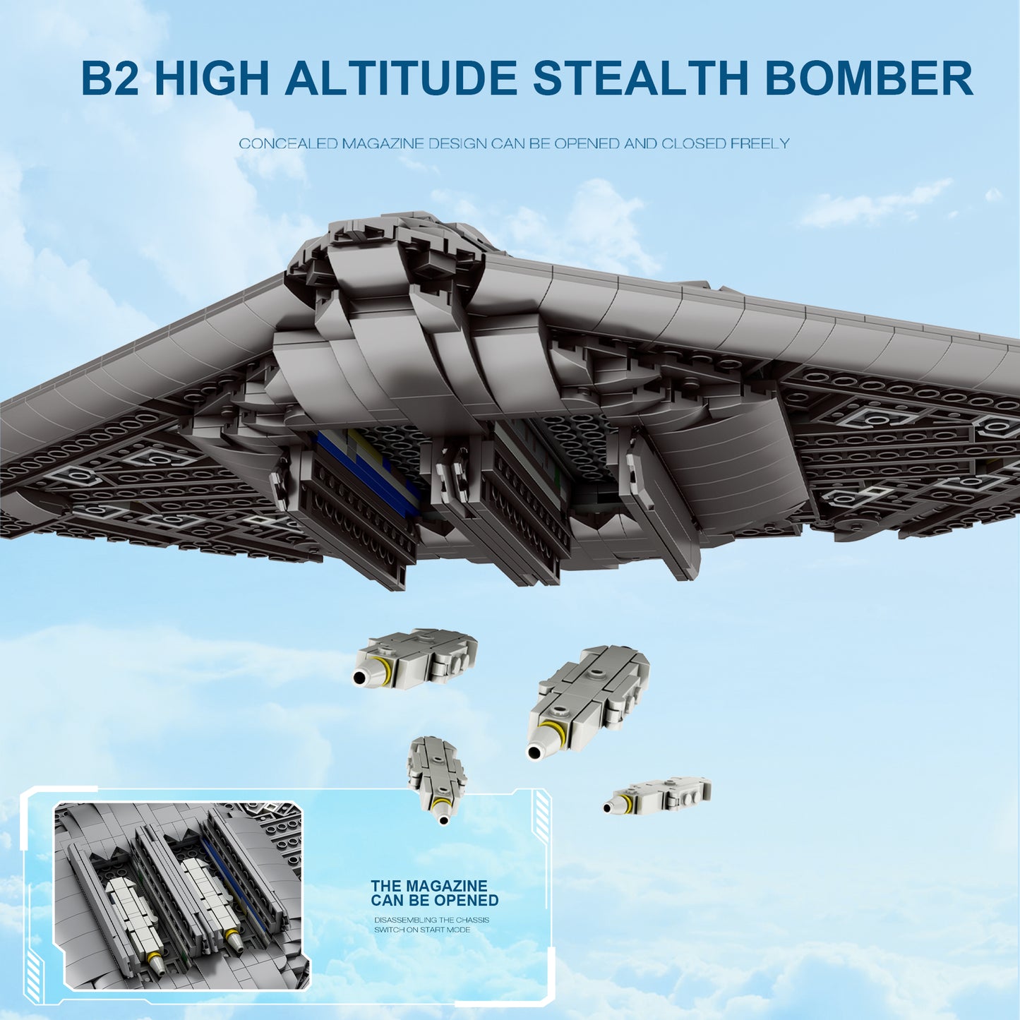 B2 Bomber Fighter Jet Building Block Set