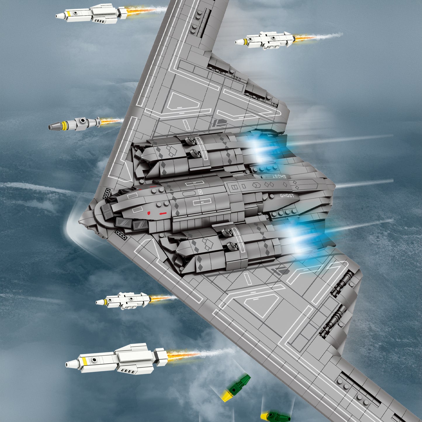 B2 Bomber Fighter Jet Building Block Set