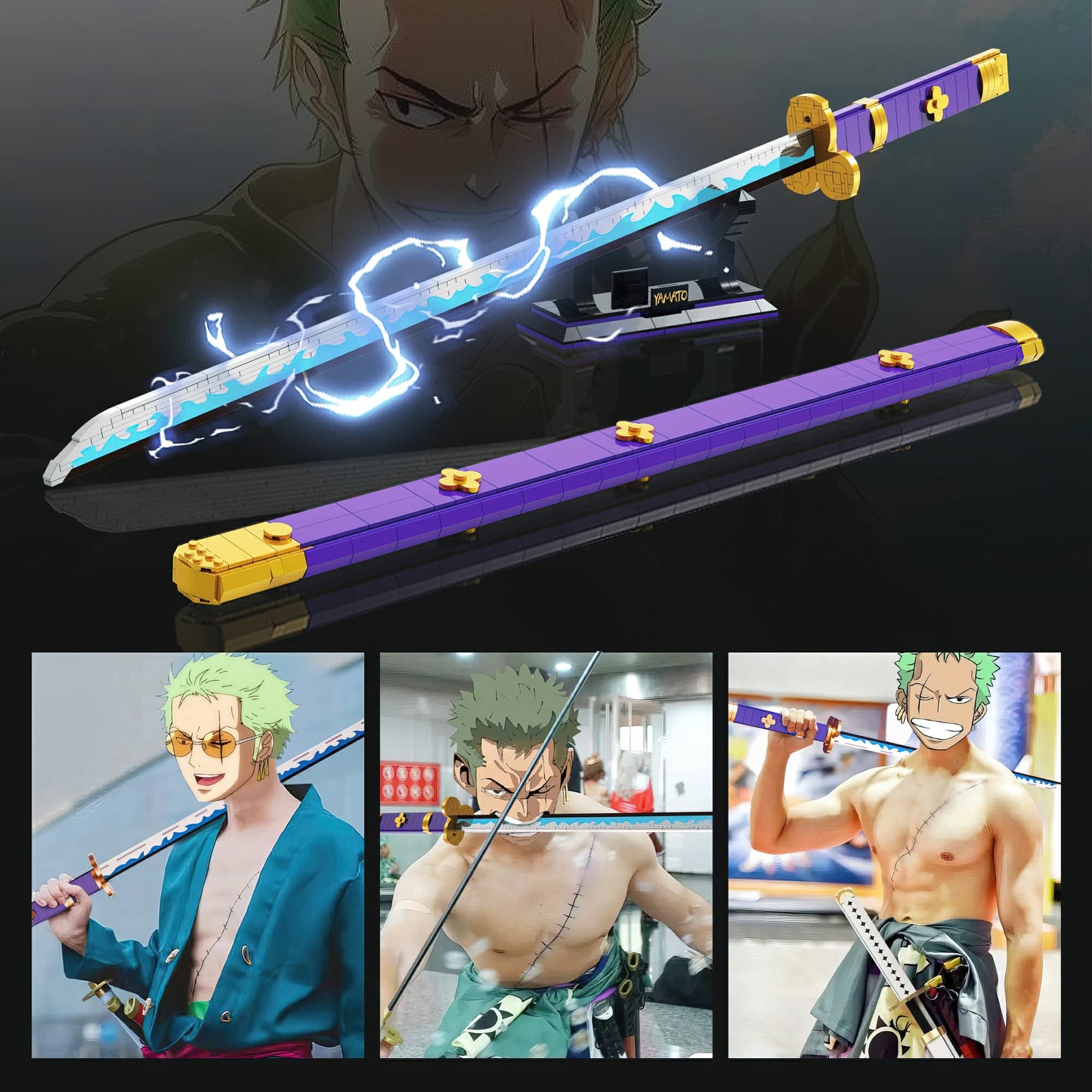 Anime Zoro Enma Yamato Sword Building Block Set